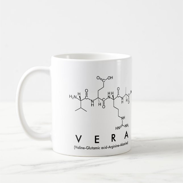Taza De Café Vera peptide name mug (Izquierda)