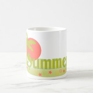 Taza De Café Verano de palmera con sol y playa