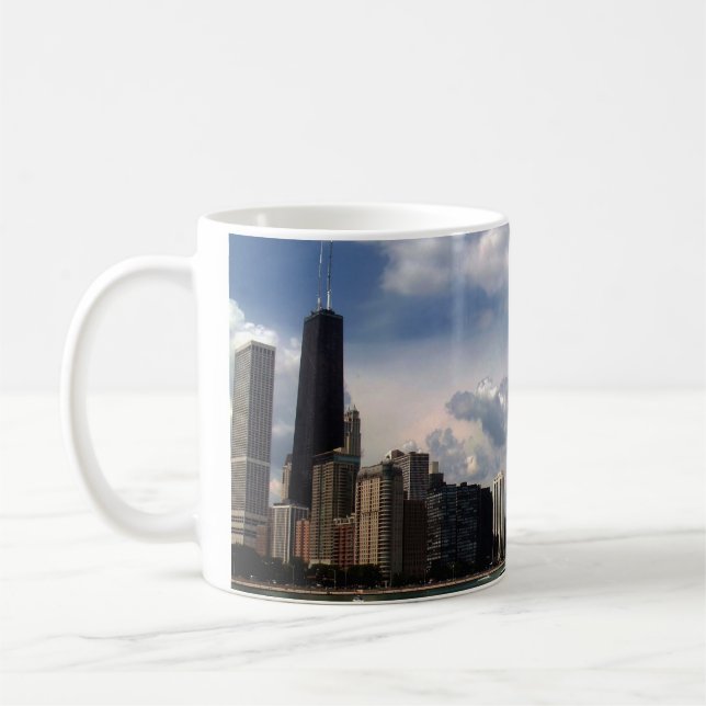 Taza De Café Verano del lago Michigan del horizonte de Chicago (Izquierda)