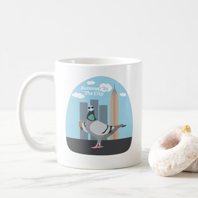 Taza De Café Verano En La Ciudad (Con donut)