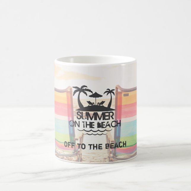 Taza De Café Verano en la playa | Personalizado (Centro)
