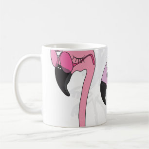 Taza De Café Verano Flamingo: Ilustracion Beach Vintage.