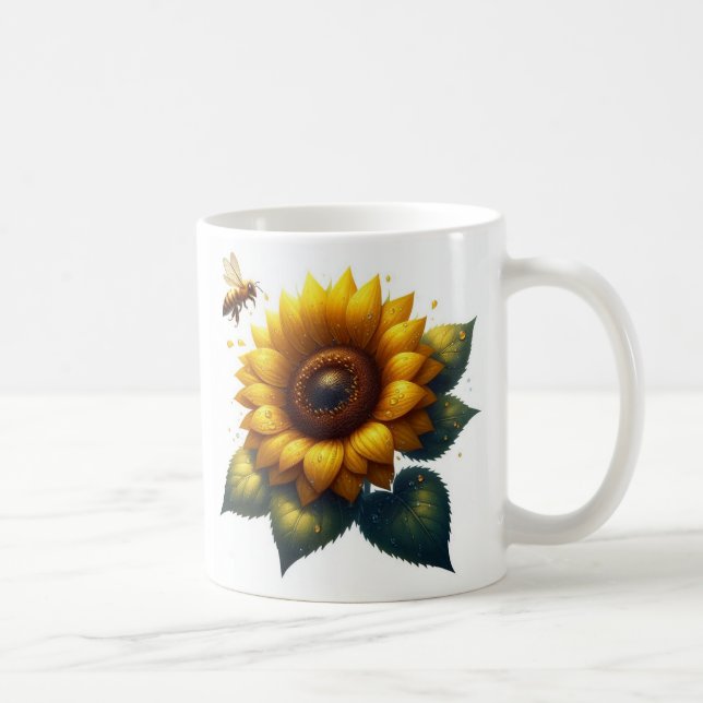 Taza De Café Verano floral de girasol (Derecha)