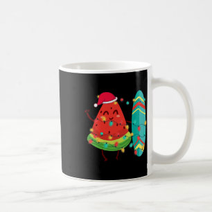 Taza De Café Verano Hawaiano Tropical Surfista Sandía Navidad