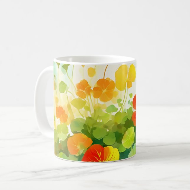 Taza De Café Verano Nasturtium Floral (Anverso izquierdo)