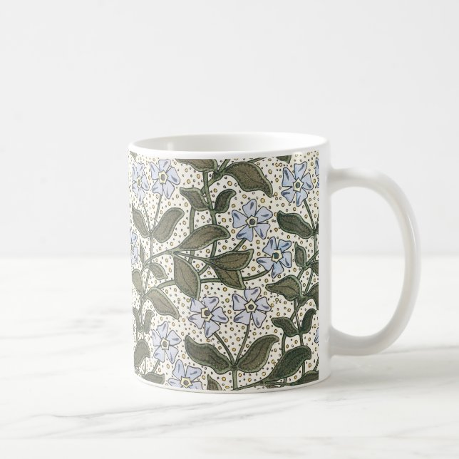 Taza De Café Verano Periwinkle Bonito Flor Elegante Floral (Derecha)