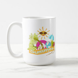 Taza De Café Verano vacaciones en la playa sol sonriente en gaf