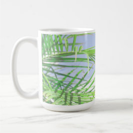 Taza De Café Verano Vibes Palm Tree deja Pastel verde pálido