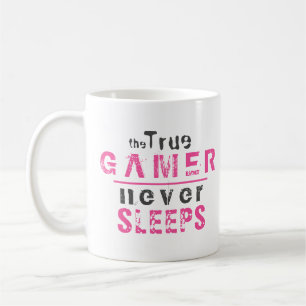Taza De Café Verdadera Jugadora Nunca Duerme Chica Gamer Rosa