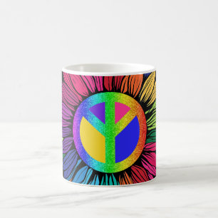 Taza De Café Verdadera PAZ brilla en flor
