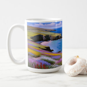 Taza De Café Verdant Cliffs y Azure Waves