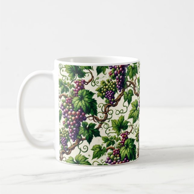 Taza De Café Verdant Vineyard Bliss: un tapiz de los apájaros (Izquierda)