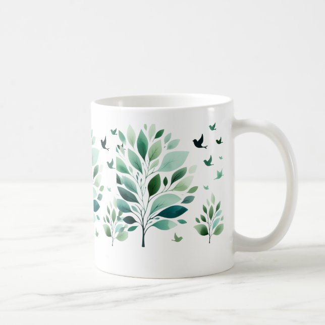 Taza De Café Verdant Whispers Chickadee (Derecha)