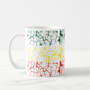 Taza De Café verde amarillo. Roja