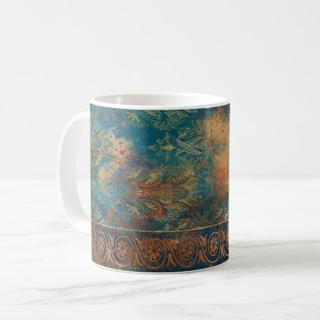 Taza De Café Verde azulada Cooper Patina Turquoise (Anverso izquierdo)