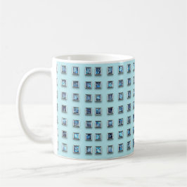 Taza De Café Verde azulado azul y oro Gem moderno