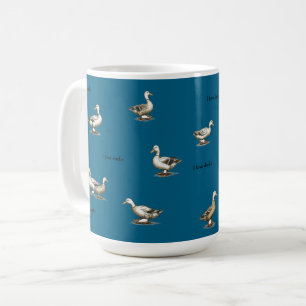 Taza De Café Verde azulado  Me encantan los patos