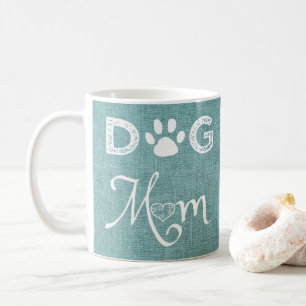 Taza De Café Verde azulado perro burlap Mamá Coffee Mug