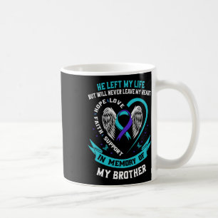 Taza De Café Verde azulado Y Morado En Memoria De Mi Hermano Su