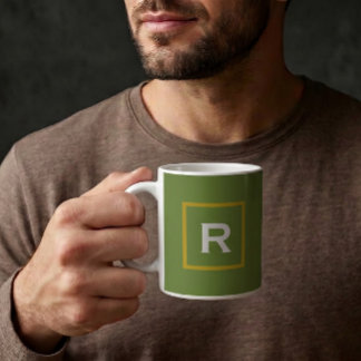 Taza De Café Verde Bosque Color Sólido Plano Personal