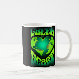 Taza De Café Verde de Corazón Eco Amigable con el Medio Ambient