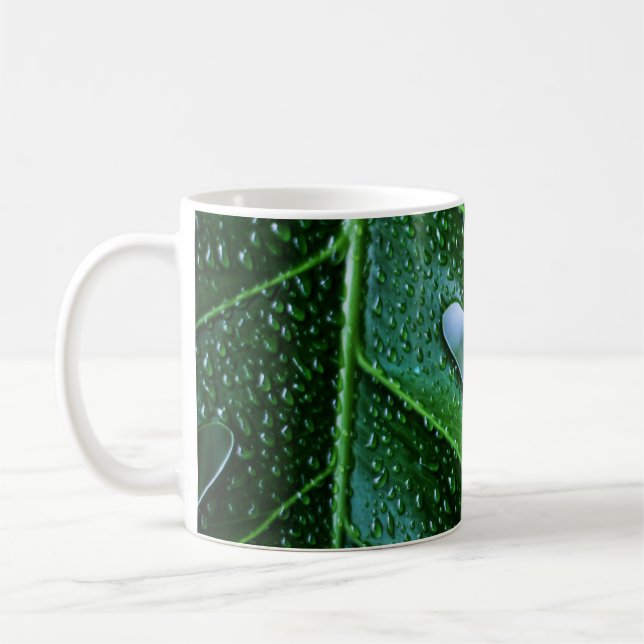 Taza De Café verde de hoja de planta de Monstera (Izquierda)