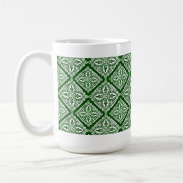 Taza de café verde de los medallones