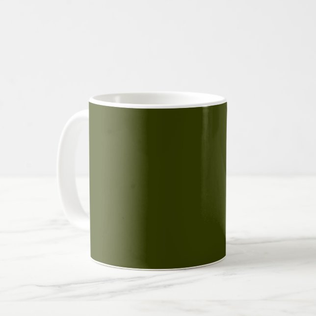 Taza De Café Verde de oliva oscuro (color sólido) (Anverso izquierdo)