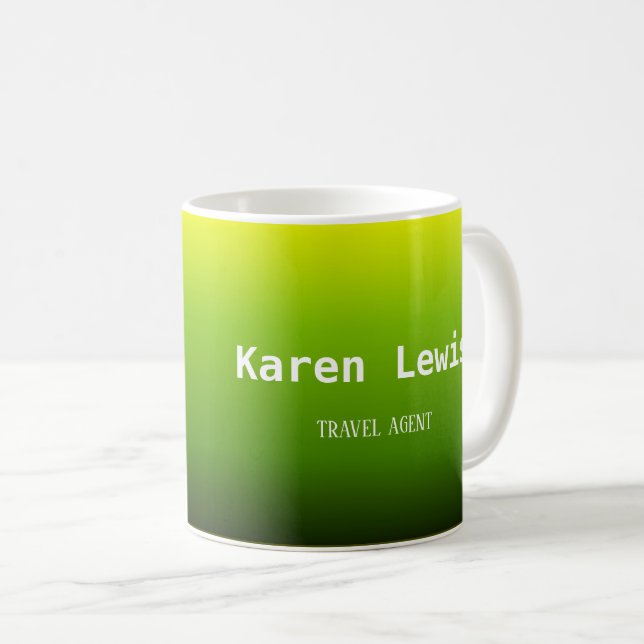 Taza De Café Verde degradado y amarillo (Anverso derecho)