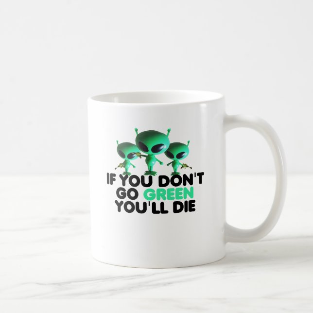 Taza De Café Verde divertido (Derecha)