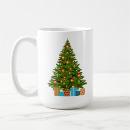 Taza De Café Verde, Dorado y Regalos con Árbol Verde