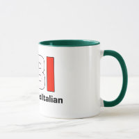 Taza de café verde italiana llena del FBI Blooded