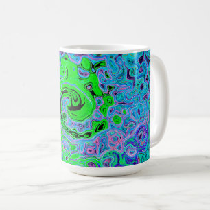 Taza De Café Verde Lima Groovy Abstracto Retro Torbellino Líqui