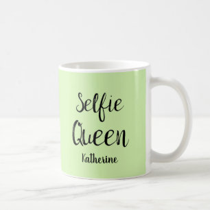 Taza De Café Verde lima personalizada nombre de la reina de
