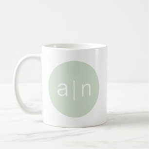 Taza De Café Verde monograma moderno