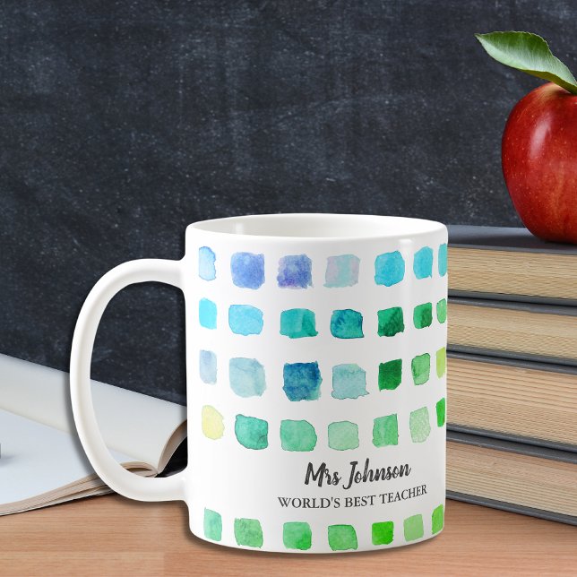 Taza de café verde personalizada para el profesor (Subido por el creador)