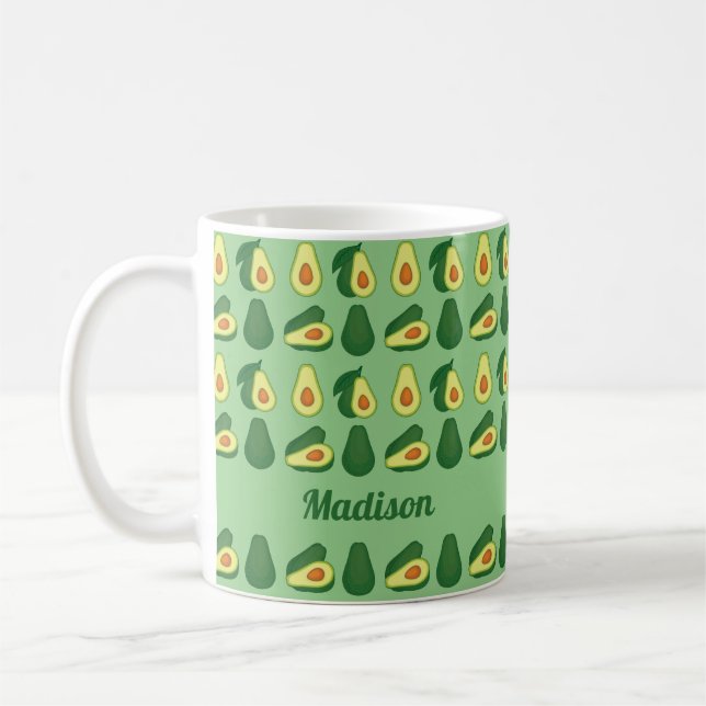 Taza De Café Verde personalizado del aguacate (Izquierda)