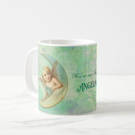 Taza De Café Verde Personalizado del Ángel Celestial