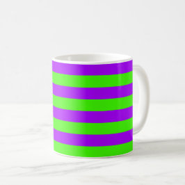 Taza De Café Verde Psicodélico Eléctrico Púrpura Y Harlequino