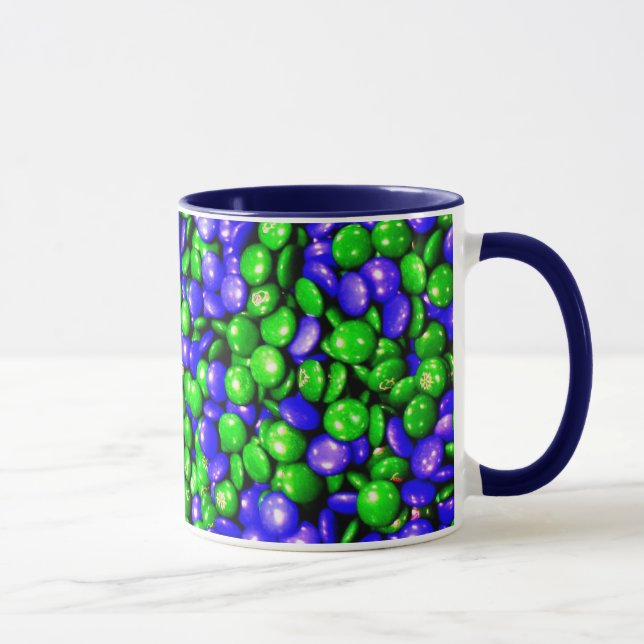 Taza de café verde y azul de los maniquíes (Derecha)