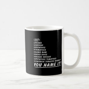 Taza De Café Verdes Frijoles Patatas Tomates Lo Que Quieras Día
