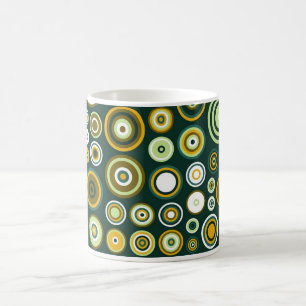 Taza De Café Verdes y blancos de los 50 años Resumen del arte