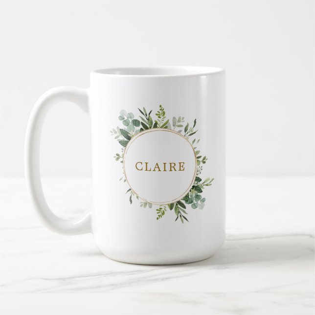 Taza De Café Verdor de oro botánico personalizado (Izquierda)