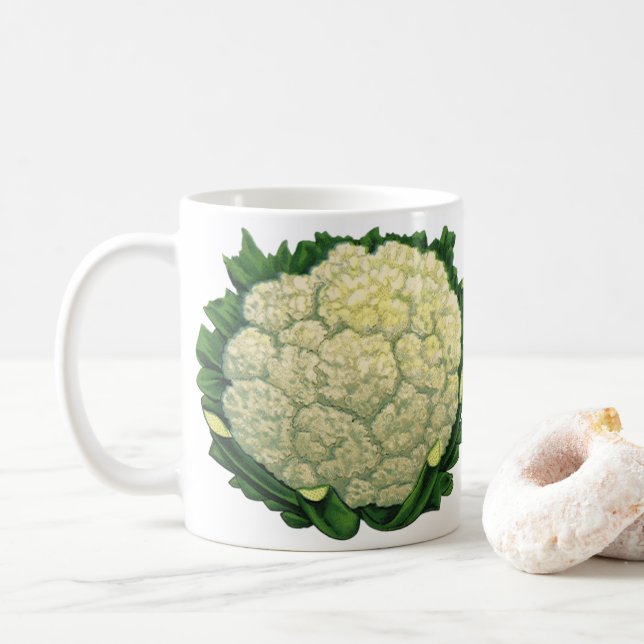 Taza De Café Verduras de comida antigua Col rizada (Con donut)