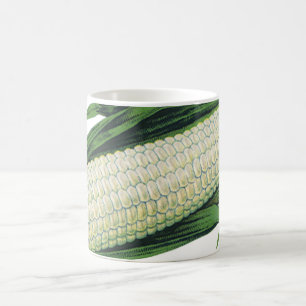 Taza De Café Verduras de comida antigua Maíz blanco en la mazor