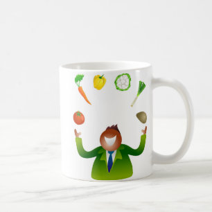 Taza De Café Verduras que hacen juegos malabares del hombre
