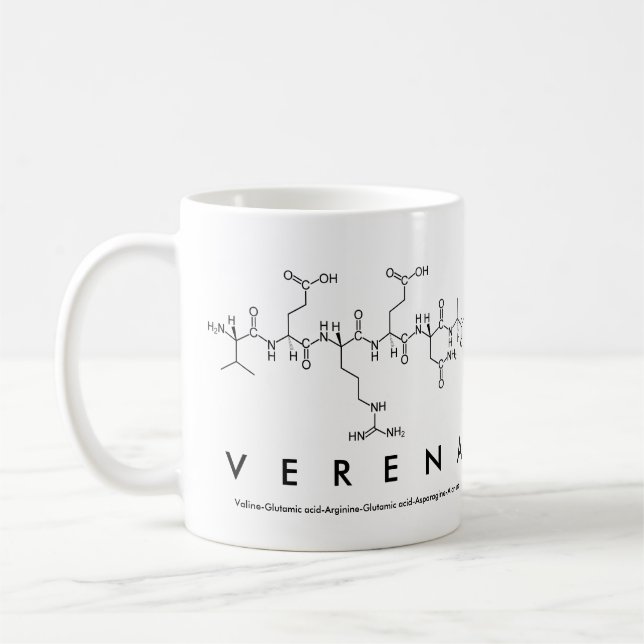 Taza De Café Verena peptide name mug (Izquierda)