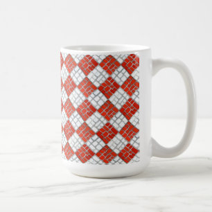 Taza De Café VERIFICACIÓN ROJA MOSAIC Tall White Mug