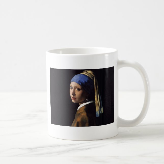 Taza De Café Vermeer Chica Pearl Earring Masterpiece Pintura (Derecha)