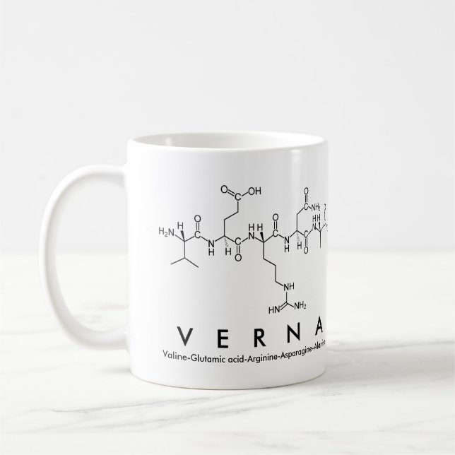 Taza De Café Verna peptide name mug (Izquierda)